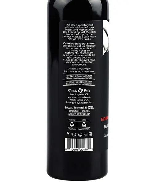 Earthly Body Hemp Seed by Night Edible Lotion - 8 oz Strawberry Earthly Body