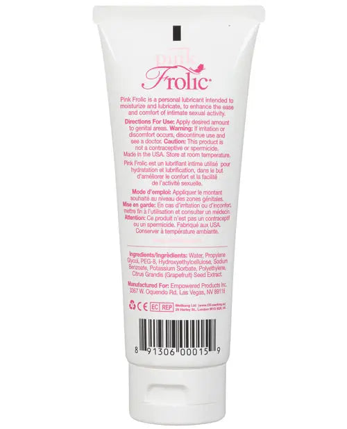 Pink Frolic Gel Lubricant - 3.3 oz Flip Top Tube Empowered Products