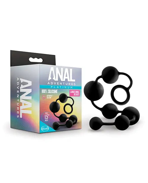 Blush Anal Adventures Platinum Silicone Anal Beads - Large Black Blush Novelties