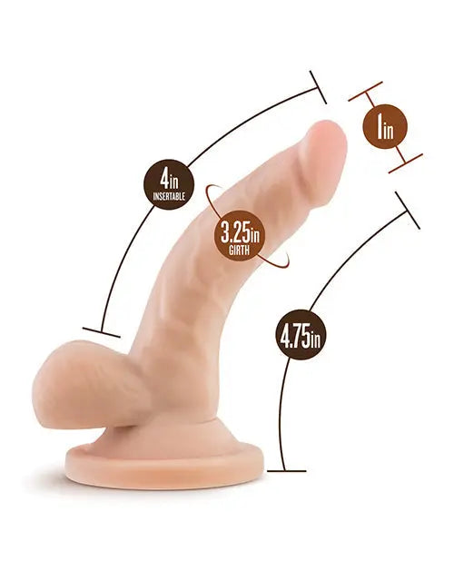 Blush Dr. Skin Large Dildo | 4" Realistic Dildo | Beige Suction Cup Dildo | Best Dildo Blush Novelties