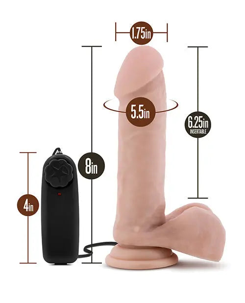 Blush Large Dildo | Goalie 8" Vibrating Dildo | Vanilla Suction Cup Dildo | Best Dildo Blush Novelties