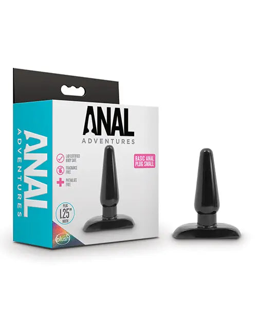 Blush Anal Adventures Basic Anal Plug - Small Black Blush Novelties
