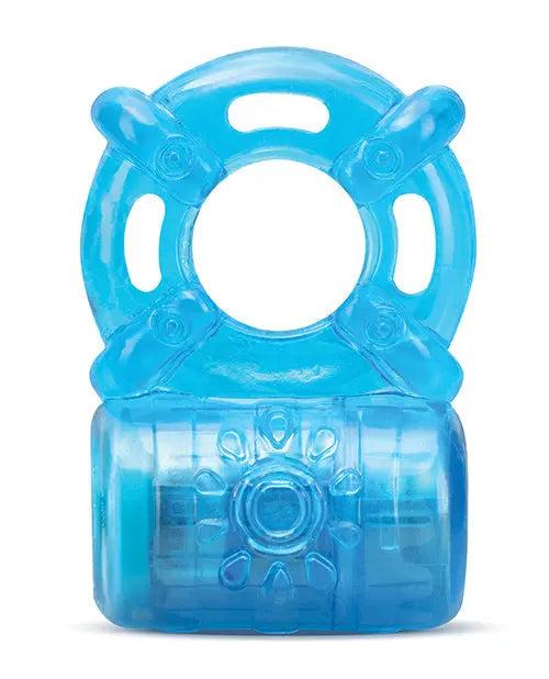 Blush Stay Hard Rechargeable 5 Function Cock Ring- Blue Blush Novelties
