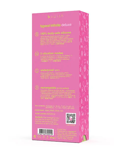 Bgood Infinite Deluxe Vibrator - Rose Bonner Trading Usa INC