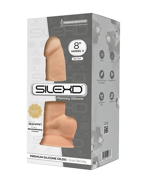 SilexD Model 3 8" Big Dildo | Silexpan Memory Silicone Dildo | Ivory Suction Cup Dildo Cnex Eic Corp/adrien Lastic