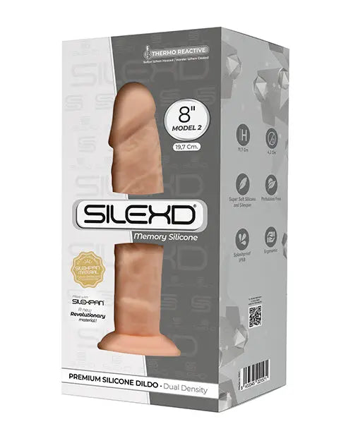 SilexD Model 2 8" Big Dildo | Silexpan Memory Silicone Dildo | Ivory Suction Cup Dildo Cnex Eic Corp/adrien Lastic
