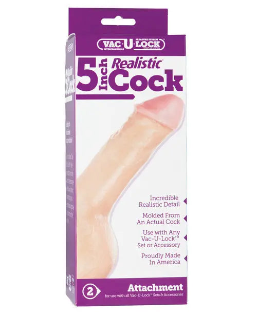 Vac-U-Lock 5" Realistic - White Doc Johnson