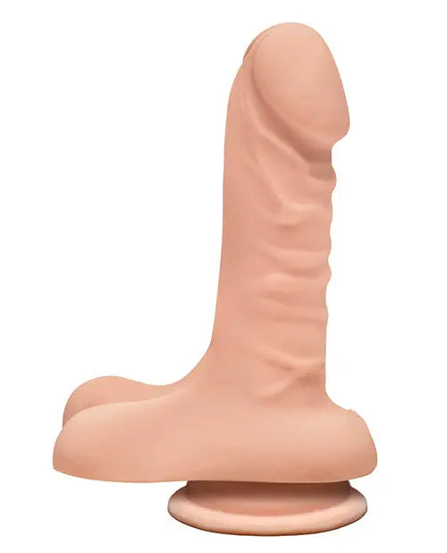 Doc Johnson D 6" Big Dildo | Super D Realistic Dildo with Balls | Vanilla Suction Cup Dildo Doc Johnson