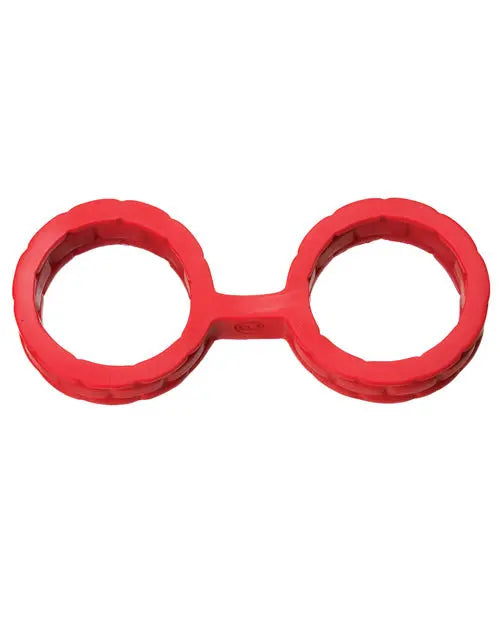 Japanese Bondage Silicone Cuffs Large - Red Doc Johnson