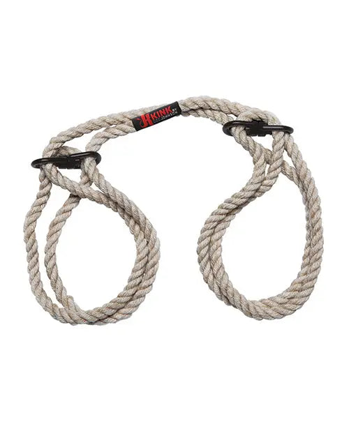 Merci Hogtie - Bind & Tie Wrist or Ankle Cuffs - 6 mm Hemp -Black Doc Johnson