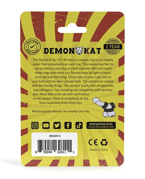 Demon Kat 1.6' Stacker Ring - Black Daily Karma INC (demon Kat)