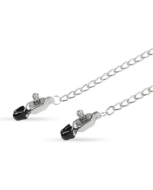 Easy Toys Big Nipple Clamps w/Chain - Silver One-dc