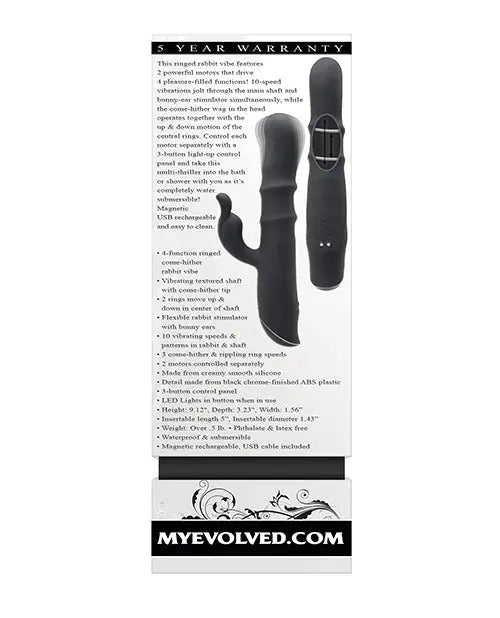 Evolved Rabbit Vibrator | Ringmaster G Spot Vibrator | Black Clit Vibrator | Best Vibrator for Women Evolved Novelties INC