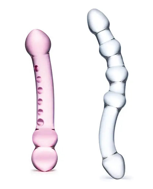 Glas 2-Piece Double Sided Dildo | Glass Dildo Set | Realistic Dildo | Hand Blown Big Dildo Electric Eel INC