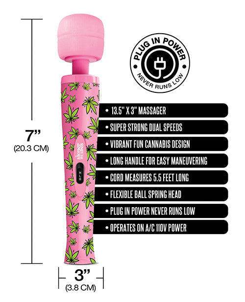 Stoner Vibes Wacky Weed Wand Massager - Pink Kush Global Novelties LLC