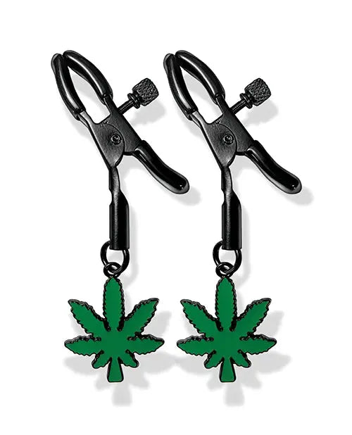 Stoner Vibes Glow in the Dark Adjustable Nipple Clamps Global Novelties LLC