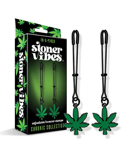 Stoner Vibes Glow In the Dark Adjustable Tweezer Nipple Clamps Global Novelties LLC