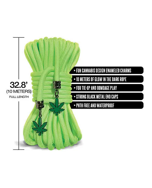 Stoner Vibes Glow in the Dark Rope - Green Global Novelties LLC