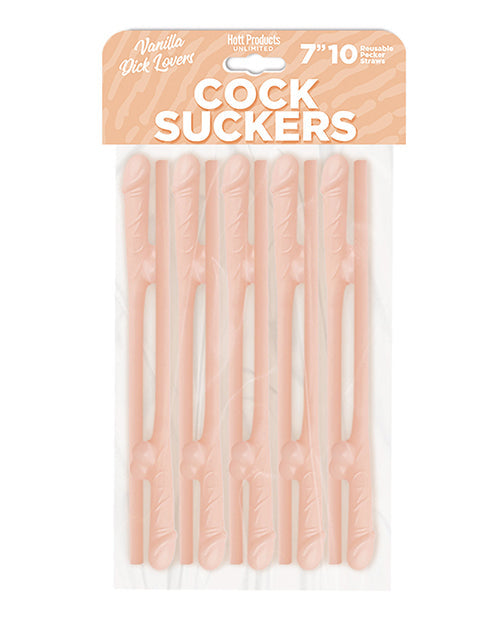 Cock Suckers Pecker Straws - Vanilla Lovers Pack of 10 Hott Products