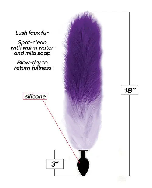 Foxy Fox Tail Silicone Butt Plug - Purple Gradient Icon Brands INC