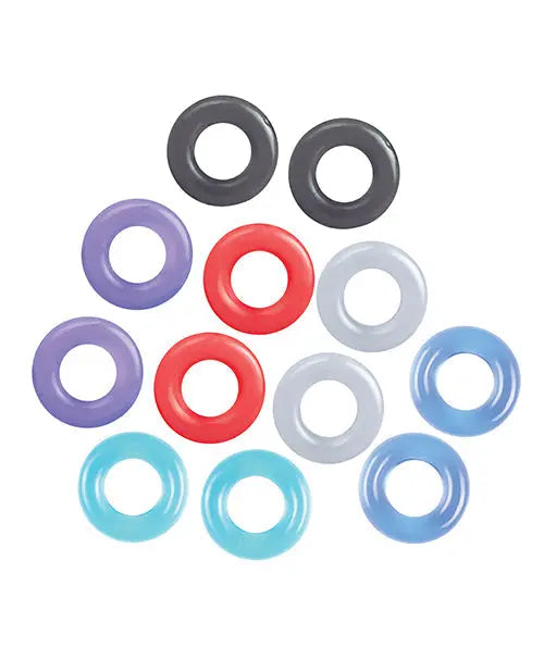 9's Baller's Dozen Original 12pc Cockring Set - Asst. Colors Icon Brands INC