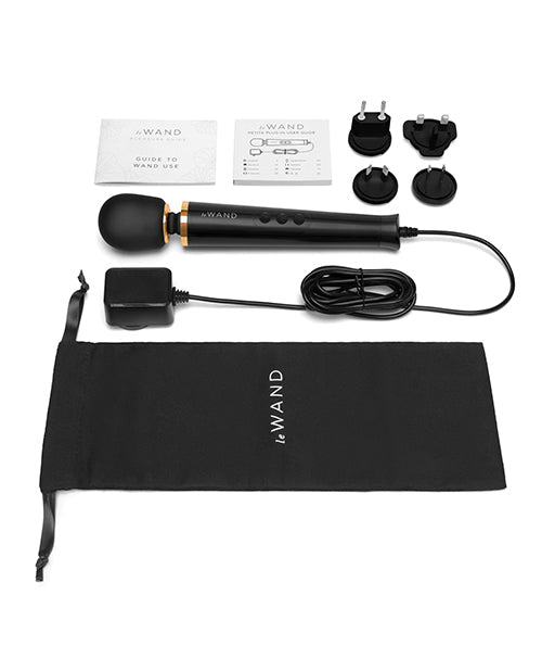 Le Wand Powerful Petite Plug-In Vibrating Massager - Black Cotr INC