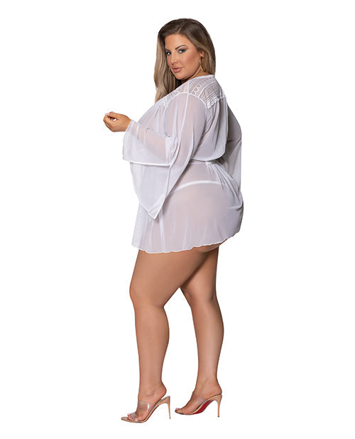 Modern Romance Flowing Short Robe White 2X Magic Moments Int'l