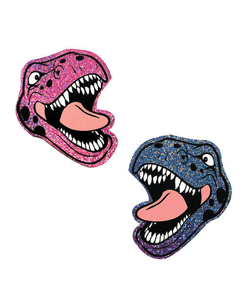 Neva Nude Black Light Dinosaur Pasties - Pink & Blue O/S