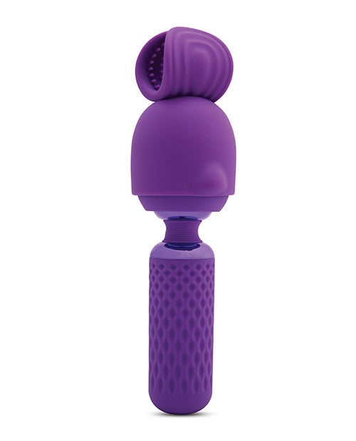 Nu Sensuelle Harlow Mini Wand w/Masturbator Attachment - Purple Novel Creations Usa INC
