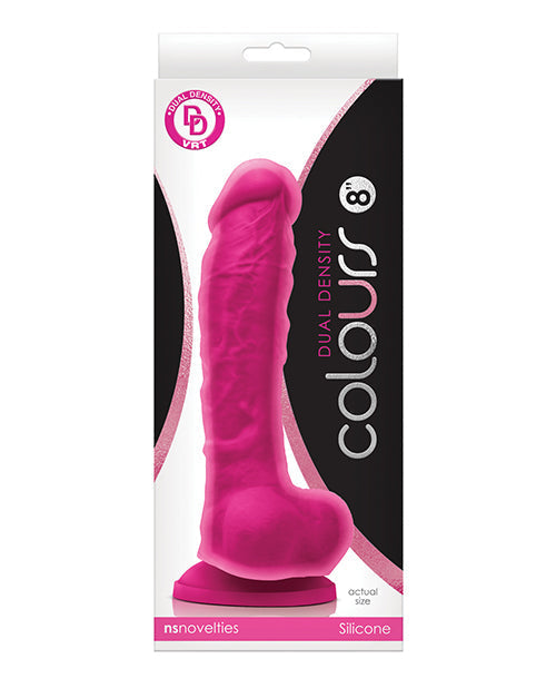 Colours Dual Density Realistic Dildo | 8" Big Dildo Pink | Suction Cup Dildo Ns Novelties INC