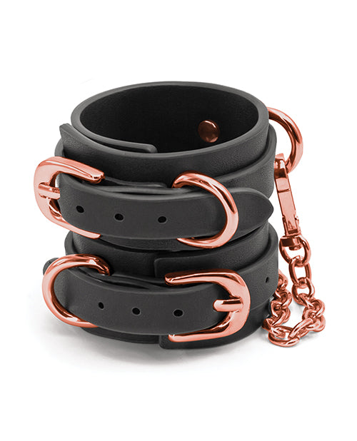 Bondage Couture Wrist Cuffs - Black Ns Novelties INC