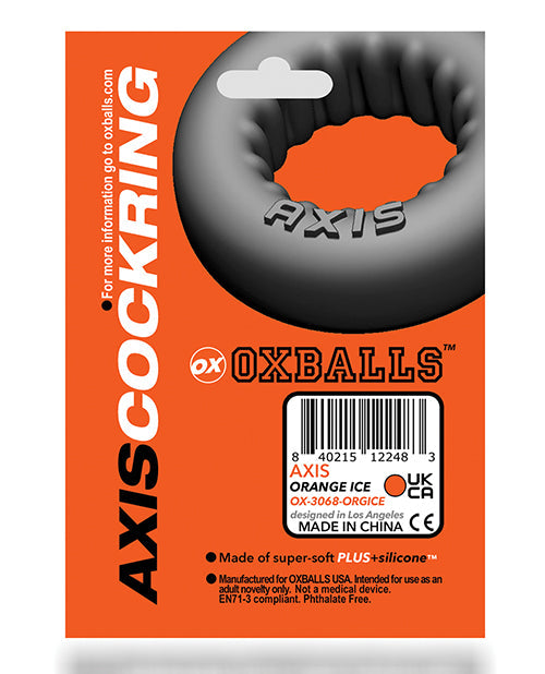 Oxballs Axis Rib Griphold Cockring - Clear Ice