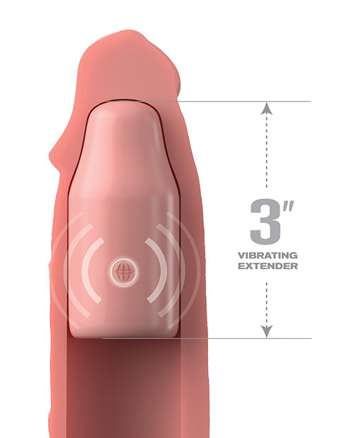 Fantasy X-tensions Elite 9" Sleeve Vibrating 3" Plug w/Remote - Light Pipedream Products