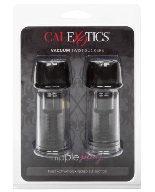 Nipple Play Vacuum Twist Suckers - Black California Exotic Novelties