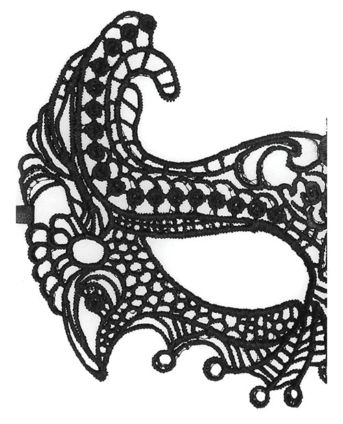 Shots Ouch Black & White Lace Eye Mask - Empress Black Shots America LLC