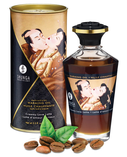 Shunga Warming Oil - 3.5 oz Creamy Love Latte Shunga