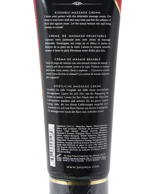 Shunga Kissable Massage Cream - 7 oz Sparkling Strawberry Wine Shunga