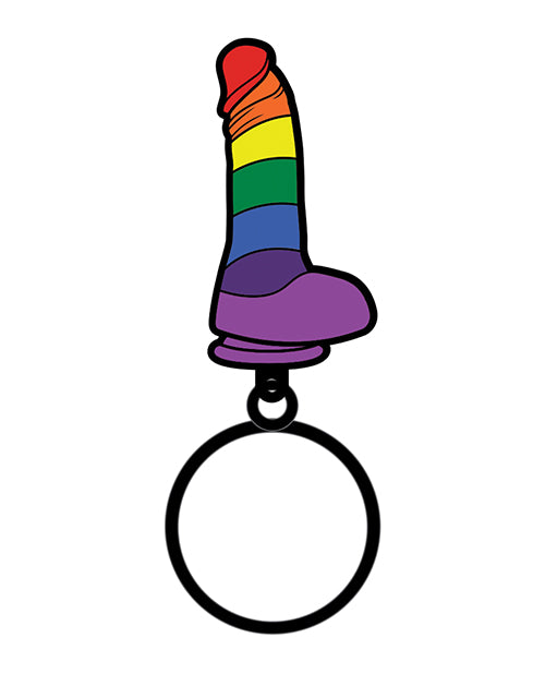 Wood Rocket Sex Toy Pride Dildo Keychain - Rainbow Wood Rocket LLC