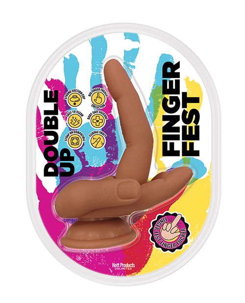 Finger Fest Double Up Dildo - Tan Hott Products