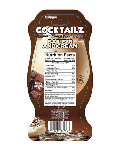 Cock Tailz Liquor Flavored Pecker Pops - Baileys & Cream Tan/White Stripe Hott Products