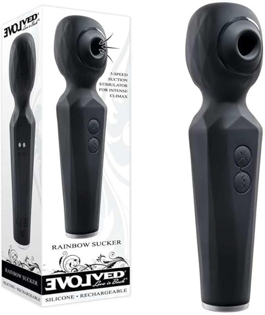 Evolved Rainbow Sucker Wand - Black Toy Filth