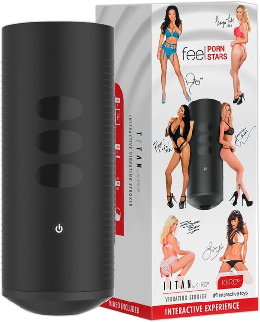 Kiiroo Titan Interactive Vibrating Stroker - Black