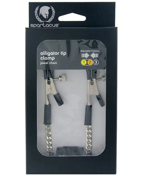 Spartacus Adjustable Alligator Nipple Clamps w/Silver Chain Spartacus
