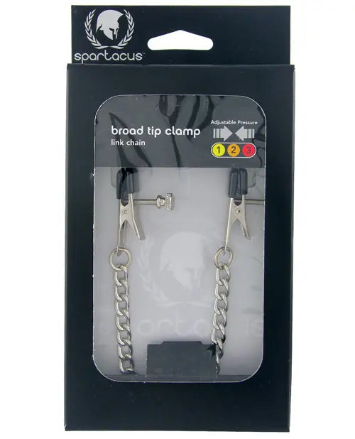 Spartacus Adjustable Broad Tip Nipple Clamps w/Link Chain Spartacus