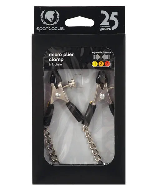 Spartacus Adjustable Micro Plier Nipple Clamps w/Link Chain Spartacus