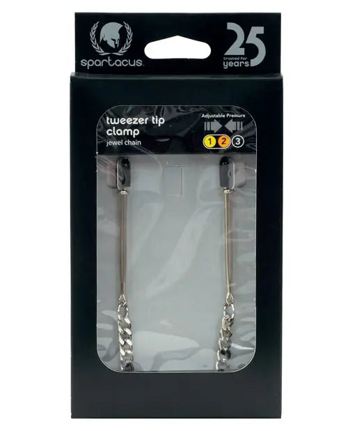 Spartacus Adjustable Tweezer Nipple Clamps w/Jewel Chain Spartacus