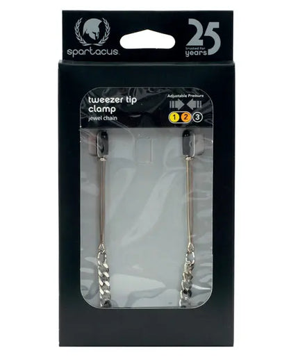 Spartacus Adjustable Tweezer Nipple Clamps w/Jewel Chain Spartacus