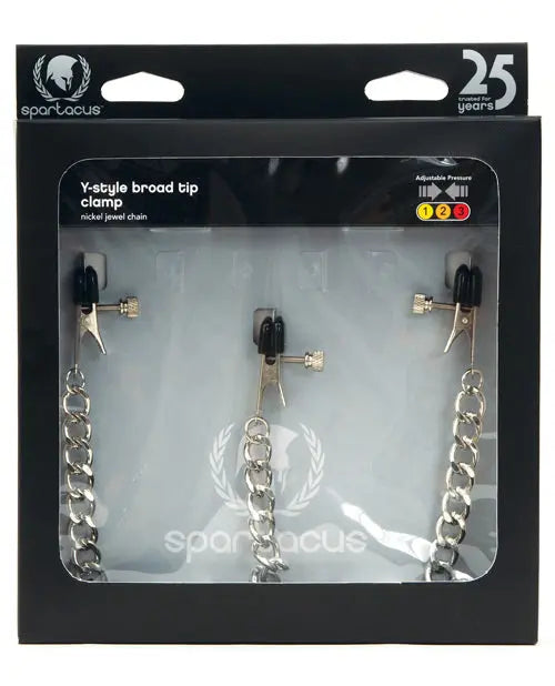 Spartacus Y-Style Broad Tip Nipple Clamps & Clit Clamp Spartacus