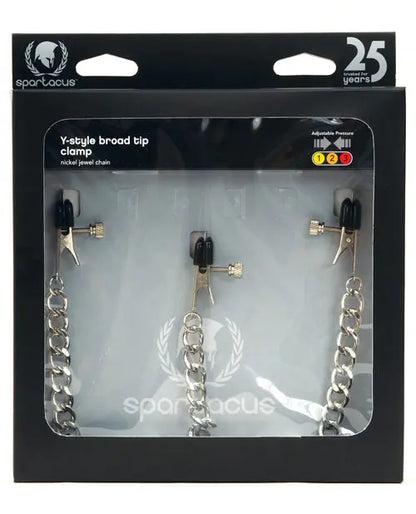 Spartacus Y-Style Broad Tip Nipple Clamps & Clit Clamp Spartacus