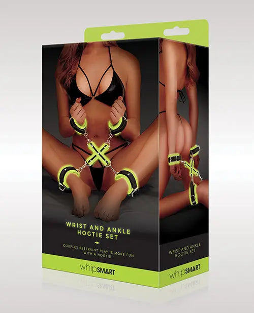 WhipSmart Glow in the Dark Wrist & Ankle Hogtie Set - Green Xgen